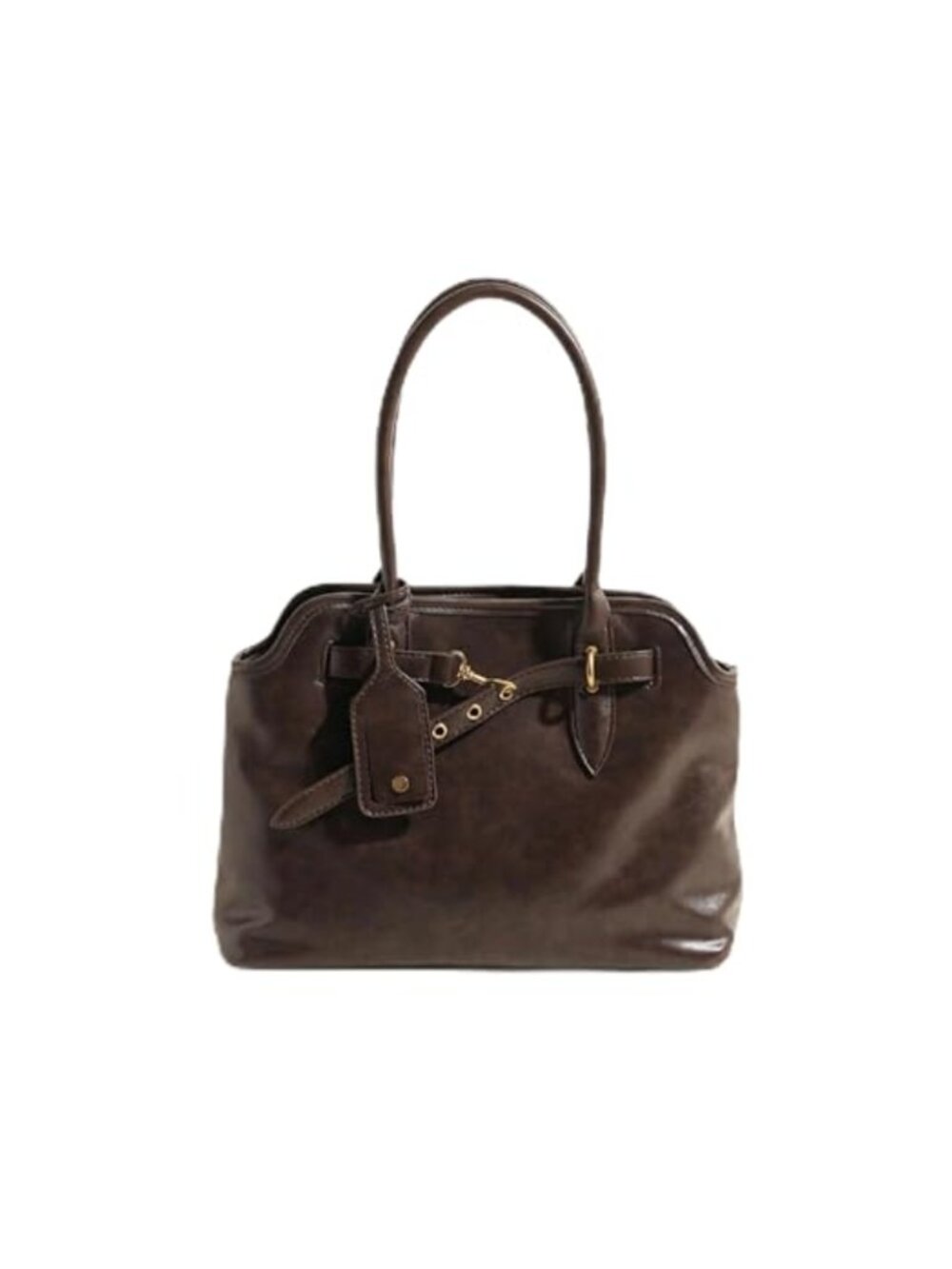 Base'ic Women's Vintage Style Vegan Leather Crossbody Bag Multi-Compartment Tote